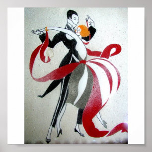 POSTER ART DECO 3 DA DANÇA DE SALÃO DE BAILE