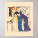 Poster Art Deco 3, Paul Poiret Vresses de Paul Iribe<br><div class="desc">Esta é uma impressão digitalmente aprimorada de uma ilustração de moda Paul Iribe Art Deco de 1908,  de três vestidos Paul Poiret. Você pode personalizar a cor de fundo.</div>