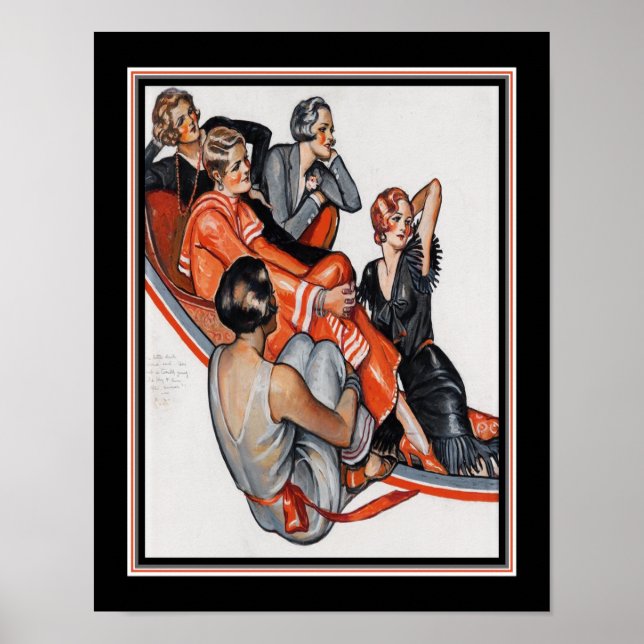 Poster Art Deco "A pequena loira escura disse..." cerca d (Frente)