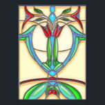 Poster Art Deco Abstrato Tulipes<br><div class="desc">Designs de vidro manchado virtual adicionam um elemento elegante e colorido para realçar itens do dia a dia. Evoca uma era nostálgica e antiquada onde esses designs artísticos foram criados por artistas de vidro e artesãos para decorar casas,  igrejas e edifícios.</div>