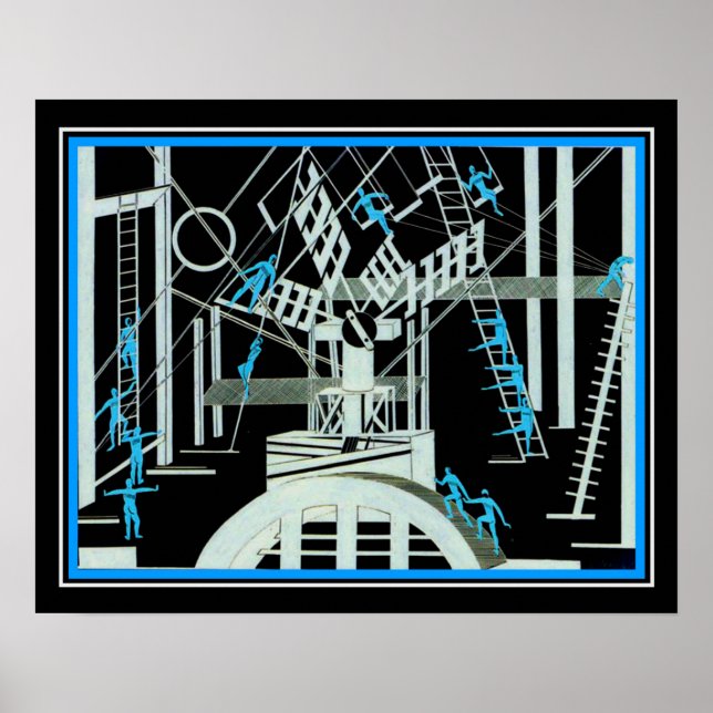 Poster Art Deco "Balé Satânico"- Aleksandra Ekster 1922 (Frente)