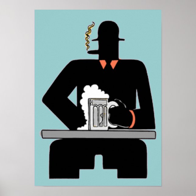 Poster Art Deco Beer Drinker (Frente)