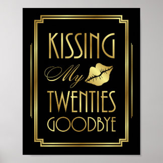Pôster Art Deco BEIJANDO MEUS 20 GOODBYImpressão