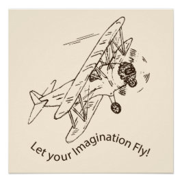 Pôster Art Deco Bi-Aviões - deixe sua imaginação voar.