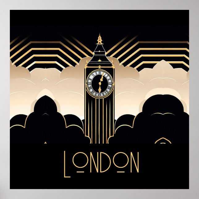Poster Art Deco Big Ben (Frente)