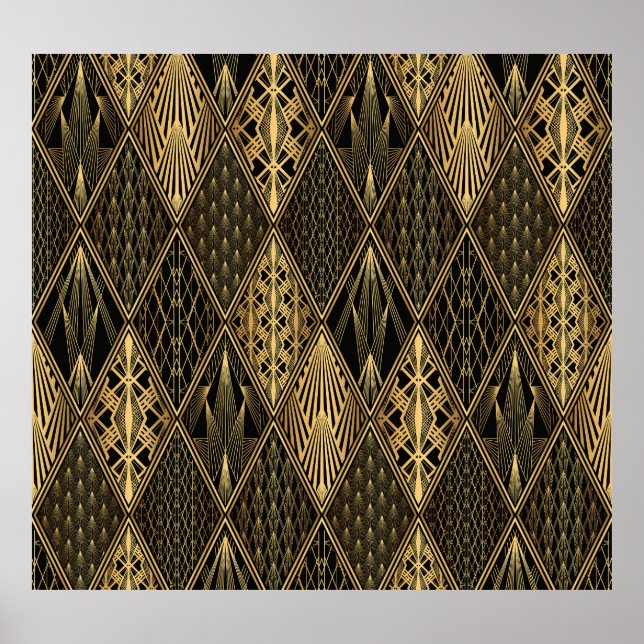 Poster Art Deco Black Dourado Elegance (Frente)