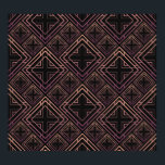 Poster Art Deco Black-Dourado Elegance<br><div class="desc">Um padrão constante no estilo Art Deco. Telas pretas e ouros. azulejos cerâmicos com efeito 3d. Um fundo de luxo entra nos anos 20 com o Art Deco Luxury! Azulejos ouros Brilham. Art Deco Luxe: Ouro Tilework Delight. Abrace os pórticos itinerantes dos anos 20!, nouveau, padrão, vinte anos, diamante, ilustração,...</div>