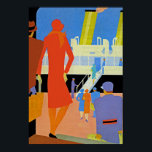 Pôster Art Deco Botal<br><div class="desc">Vintage art deco ocean liner poster mostrando o embarque de um navio ao lado do cais.</div>