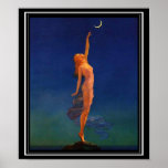 Poster Art Deco - Busca pela Moon Pin Up Girl<br><div class="desc">Vintage Art - Pin Up Girl Poster</div>