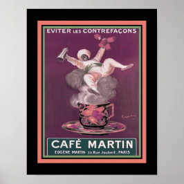 Poster Art Deco Cafe Martin Coffee Ad