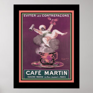 Poster Art Deco Café Martin Coffee Ad