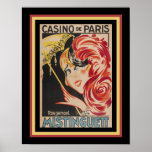 Poster Art Deco Casino de Paris Cabaret<br><div class="desc">Colorida,  a propaganda de Art Deco para os 20 ruidosos Casino de Paris Cabaret e seu famoso dançarino Mistinguett. 11x14 mostrado aqui. Disponível também no padrão 16x20. Tamanhos personalizados também disponíveis.</div>