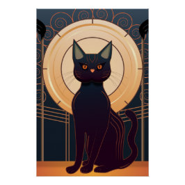 Pôster Art Deco Cat