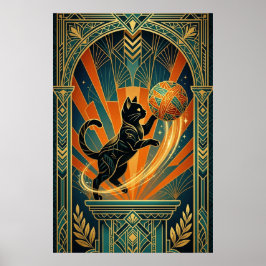 Poster Art Deco Cat Fish Trophy Wall Art