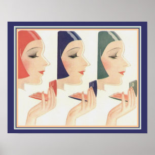 Poster Art Deco Compact Ad 16 x 20, de 1930
