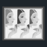 Poster Art Deco Compact Ad 16 x 20, de 1930<br><div class="desc">Na década de 1930,  Art Deco,  poster de anúncio compacto em preto neutro,  branco e cinza.</div>