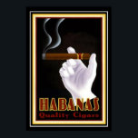 Pôster Art Deco Cubano "Habanas" Cigar 13 x 19<br><div class="desc">Vintage Cuban Cigar Art Deco Anúncio "Habanas" 13 x 19</div>