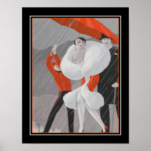 Poster Art Deco de 1920 "Dia da Chuva"