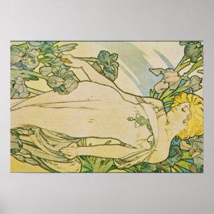 Pôster Art deco de Alphonse Mucha