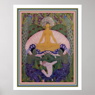 Poster Art deco de Barbier "o nascimento de Venus" 16x20