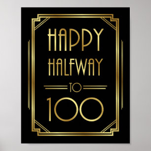 Poster Art deco de Gatsby FELIZ INCOMPLETAMENTE ao