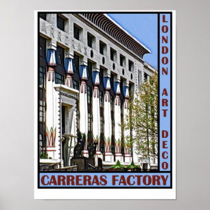 Poster Art deco de Londres - fábrica de Carreras