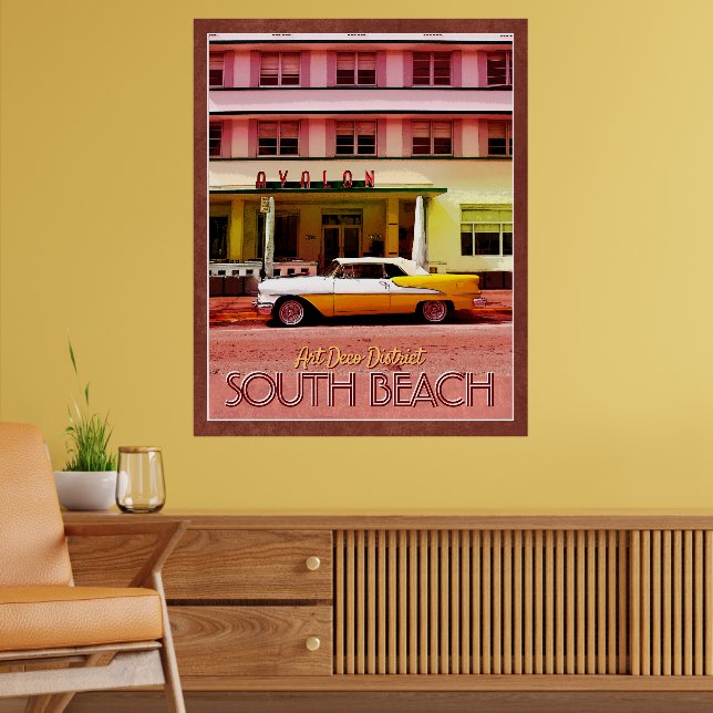 Poster Art Deco District, Miami, Florida (Sala de Estar 2)
