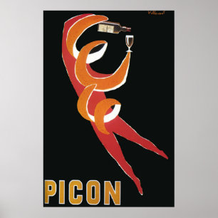Pôster Art deco do vintage por Bernard Villemot/Picon
