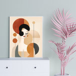 Poster Art Deco Dreams: Modern Retro Chic<br><div class="desc">Entra num mundo de atração vintage com este poster cativante. Apresentando uma ilustração antiga de uma mulher no estilo abstrato, evoca o encanto dos anos 1940 com tons de terra e estética geométrica. A mistura de equilíbrio clássico, formas circulares e tons mutados cria uma peça eterno que exude elegância e...</div>