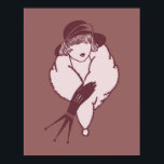 Pôster Art Deco Elegante Lady In Hat<br><div class="desc">Art deco elegante,  poster de reprodução de arte.</div>