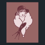 Pôster Art Deco Elegante Lady In Hat<br><div class="desc">Art deco elegante, poster de reprodução de arte.</div>