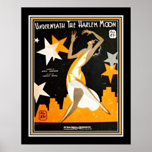 Poster Art Deco "Embaixo da Lua do Harlem"