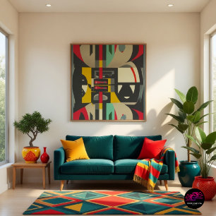 Pôster Art Deco Encontra-se Moderno do Século Médio