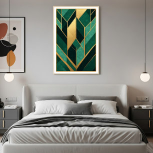 Poster Art Deco Esmeralda Verde Dourado