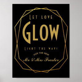 Poster Art Deco Estilo moderno Deixe o amor brilhar festa