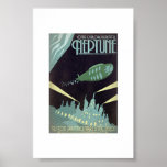 Poster - Art Deco Explora Bela Netuno<br><div class="desc">Arte Deco explorar o belo poster Netuno.</div>
