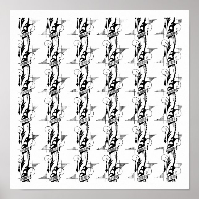 Pôster Art Deco Feathery Pattern (Frente)