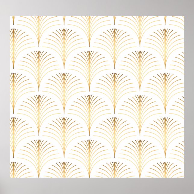 Poster Art Deco Floral: Elegância Ouro. (Frente)