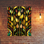 Poster Art Deco Folhas Coloridas Folhas Reeds Vidro Arref<br><div class="desc">Este design de vidro manchado é um padrão de deco-inspiração artística com arte intrincada e generativa composta por linhas geométricas que criam padrões simétricos. As cores utilizadas no padrão são brilhantes e vibrantes, dando à design um sentido de profundidade e dimensionalidade. Criado com tecnologia de ponta, este design de vidro...</div>