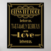 Art Deco Gatsby Bless the comida mesa