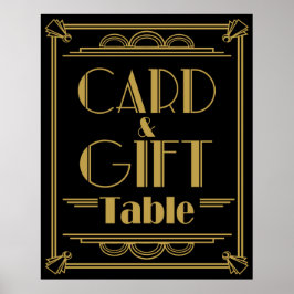 Poster Art Deco Gatsby estilo Gift e Mesa de cartas