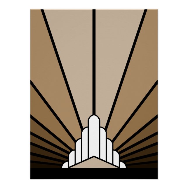 Pôster Art deco in tan (Frente)