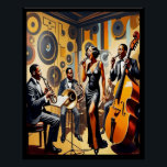 Pôster Art Deco Jazz Age Banda e Singer.<br><div class="desc">Havia muitas bandas de Black Jazz no 1920,  então adicionei uma poster de banda e cantor representando aquela era. Este poster foi criado usando palavra para imagem AI. Estou feliz com o que aconteceu. Espero que goste.</div>