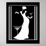 Poster ART DECO LADY Black White revertido<br><div class="desc">Poster ART DECO LADY preto branco</div>