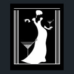 Poster ART DECO LADY Black White revertido<br><div class="desc">Poster ART DECO LADY preto branco</div>