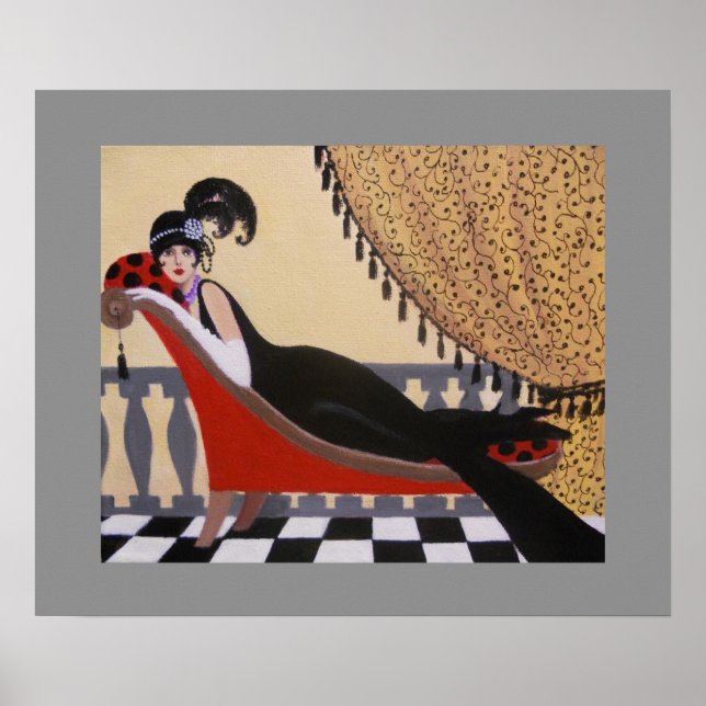 POSTER ART DECO LADY EM UM ALUNO (Frente)