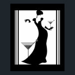 Poster ART DECO LADY preto branco<br><div class="desc">Poster ART DECO LADY preto branco</div>