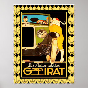 Poster Art deco Les Automobiles
