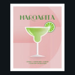 Poster Art Deco Margarita<br><div class="desc">Esta ilustração Margarita faz parte da Coleção Clássica de Cocktail. Desenhado em um estilo de deco artístico com os ingredientes básicos da receita para criar o coquetel.</div>