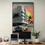 Poster Art Deco Miami Beach Ocean Drive Sunset 1930<br><div class="desc">Este é outro design de 100% original de Hamster de Combate.</div>
